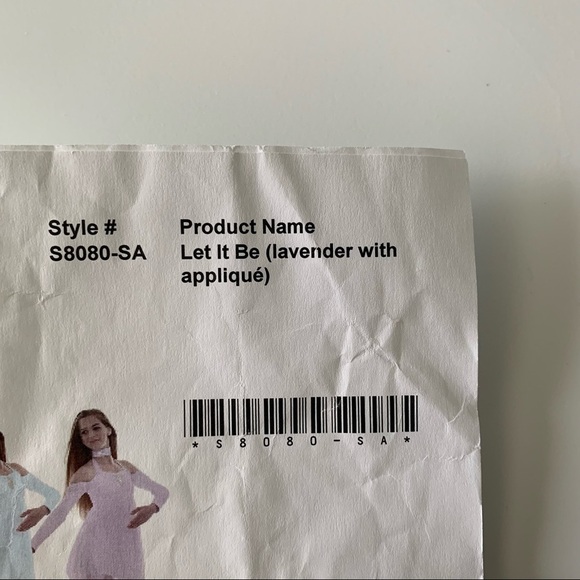 Dance Costume Light Purple Handkerchief Off The Shoulder Dress size Small - Picture 10 of 10